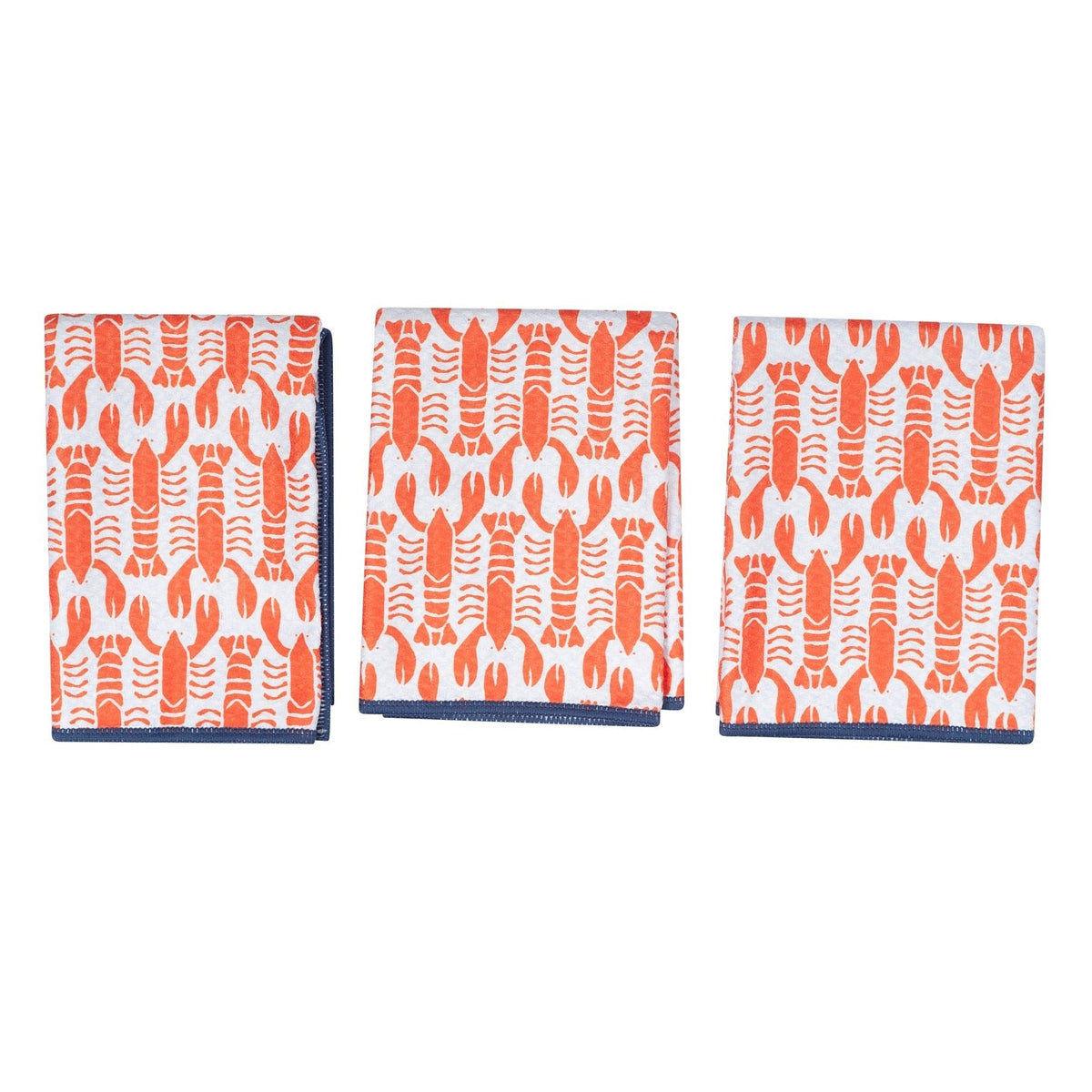 Mighty Mini Towel (Set of 3) Reversible - Kate Nelligan Lobster - Once Again Home Co.