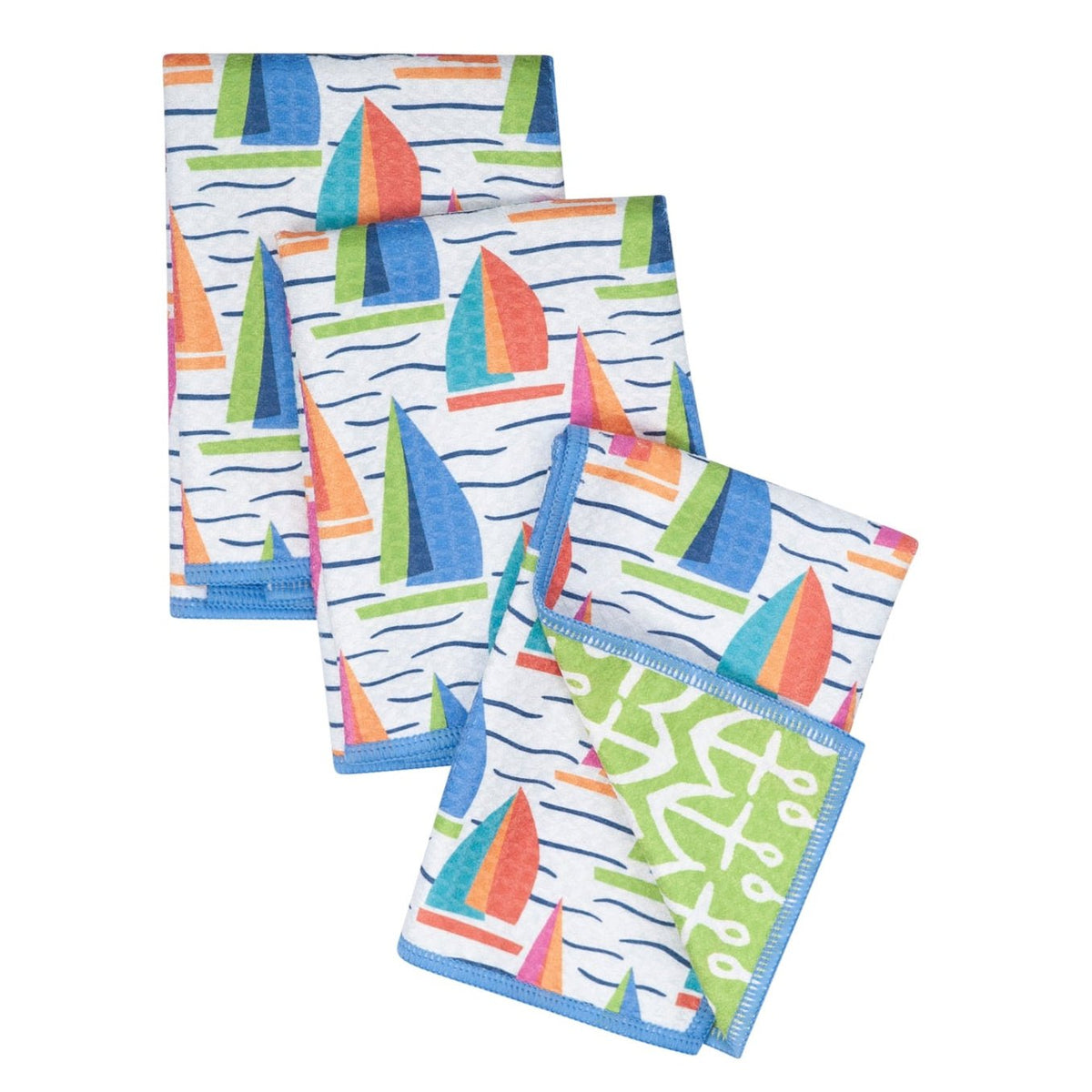 Mighty Mini Towel (Set of 3) Reversible - Kate Nelligan Sail - Once Again Home Co.