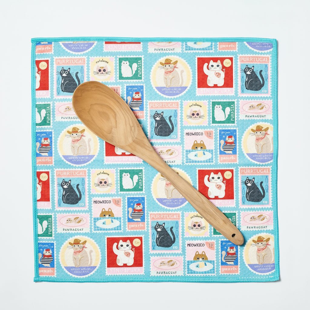 Mighty Mini Towel (Set of 3) Reversible - Mable Tan Cat Mail - Once Again Home Co.