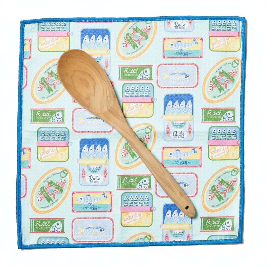 Mighty Mini Towel (Set of 3) Reversible - Mable Tan Sardines - Once Again Home Co.