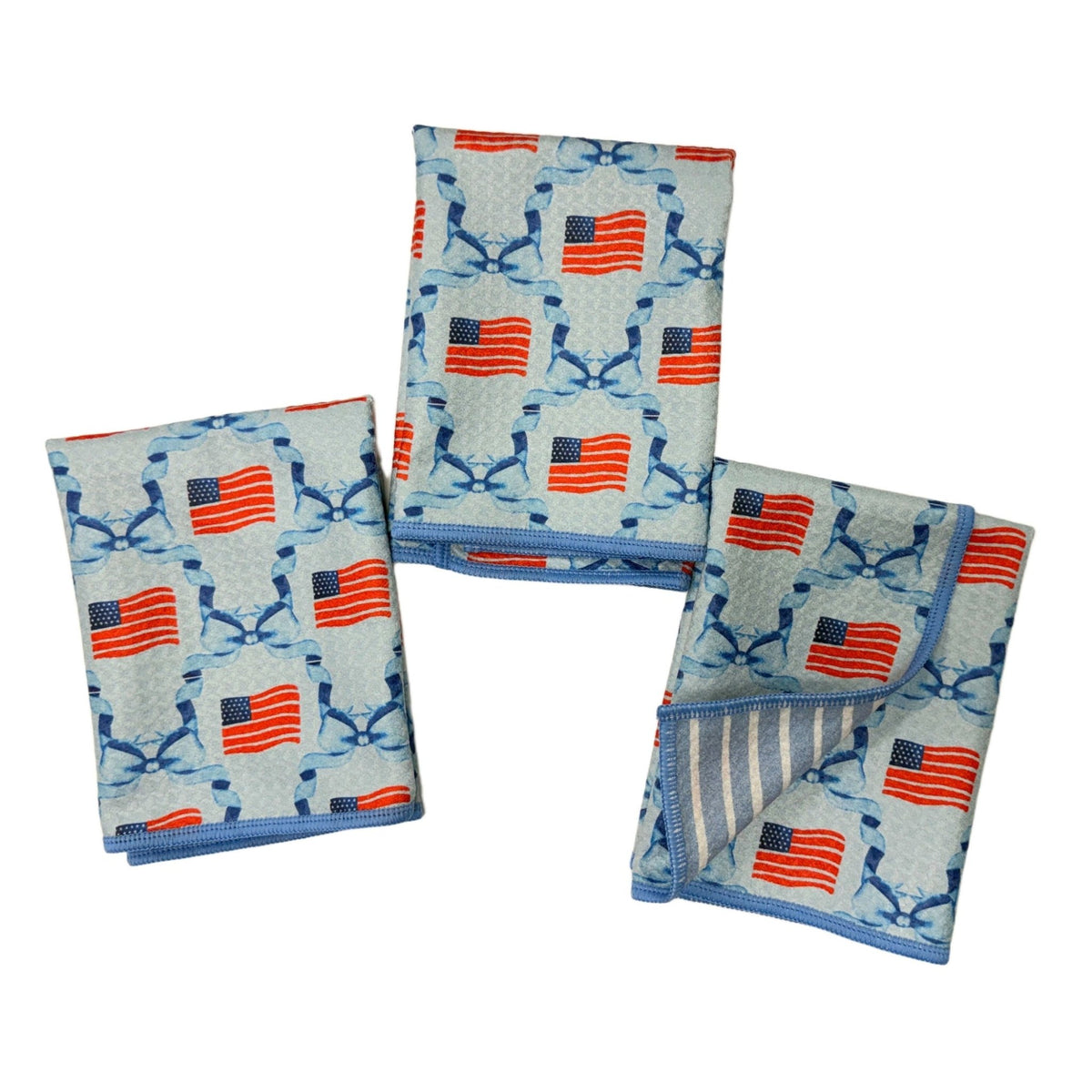 Mighty Mini Towel (Set of 3) Reversible - Signature Collection Flag Ribbon - Once Again Home Co.