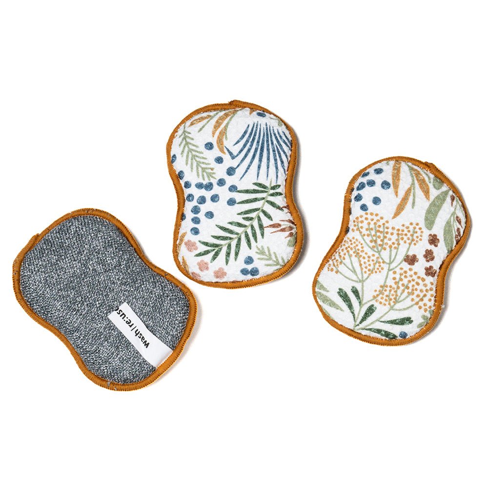 RE:usable Sponges (Set of 3) - Multi Leaf - Once Again Home Co.