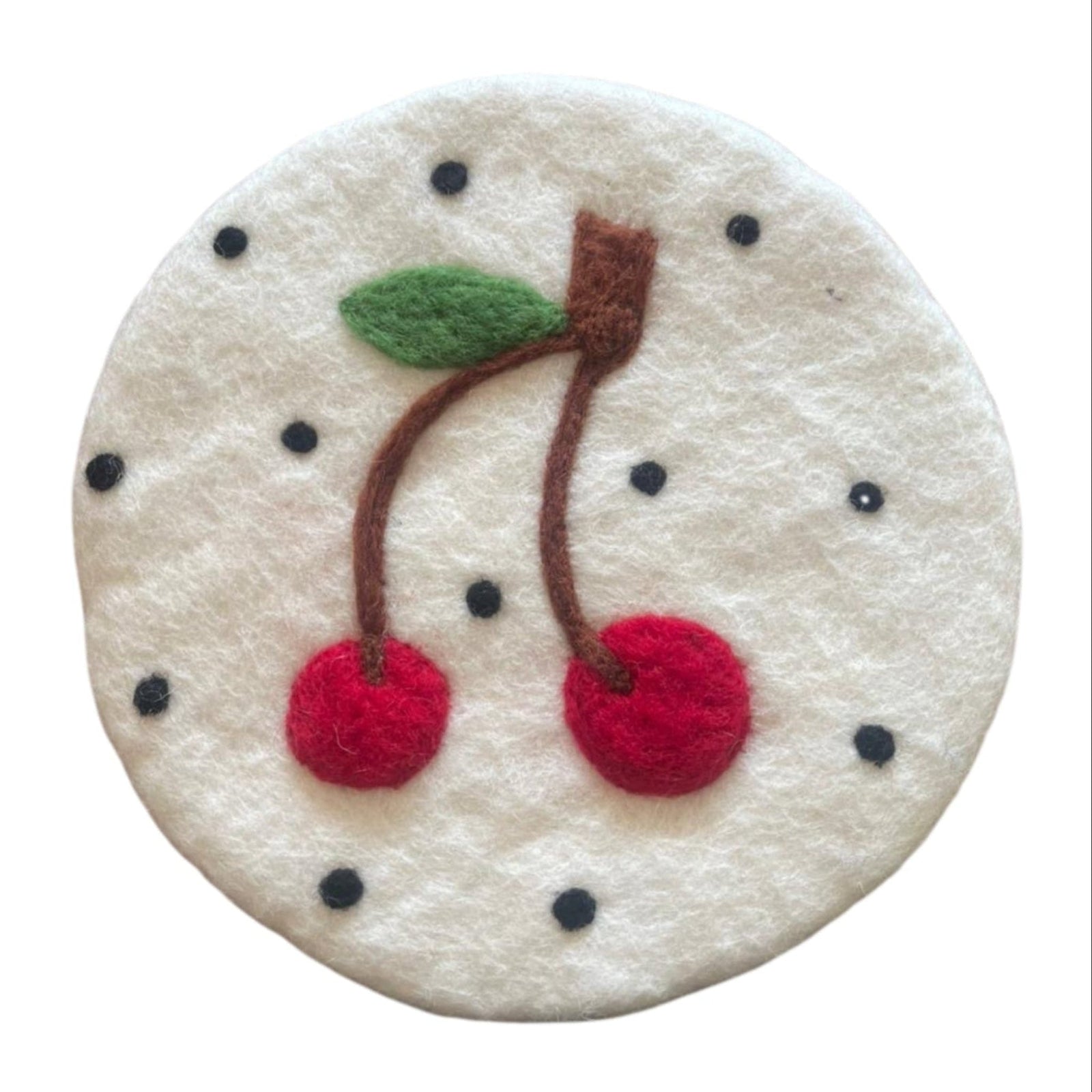 Wool Trivet - Mary Engelbreit Cherries - Once Again Home Co.