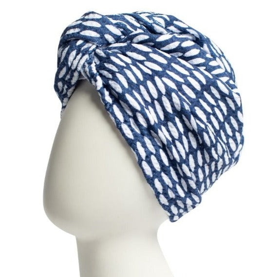 Hair Towel Wrap - Beans in Navy Hair Care Wraps Once Again Home Co. Navy  