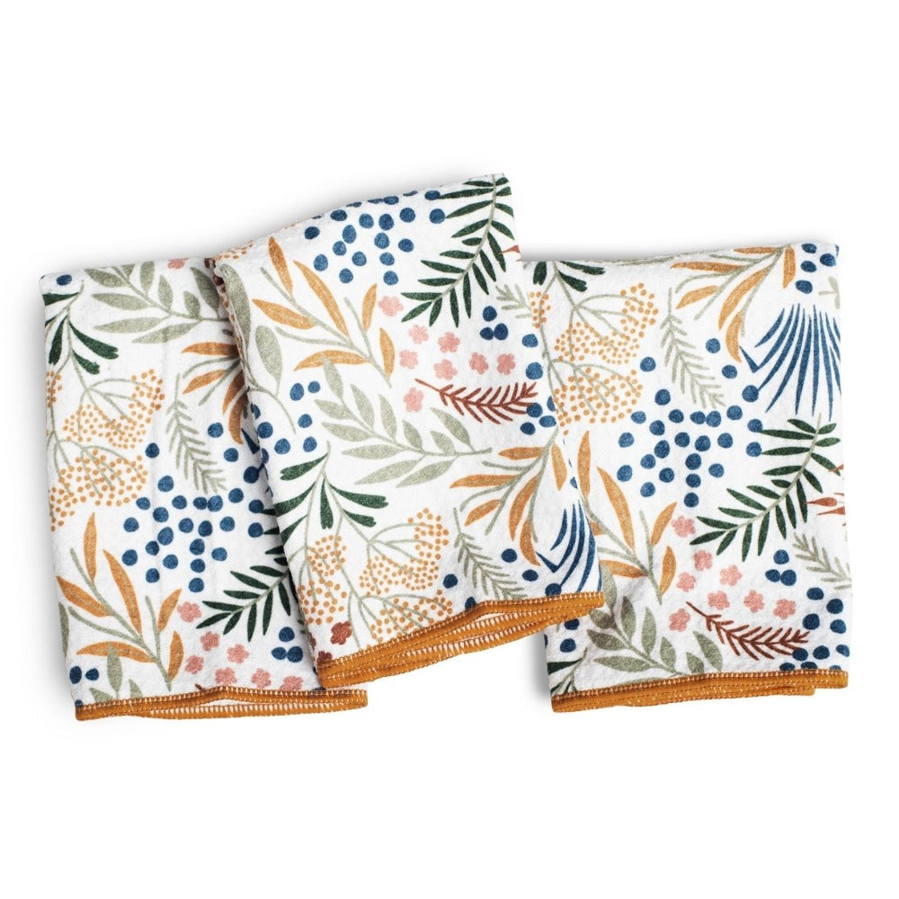 Mighty Mini Towels (Set of 3) - Inca Floral Kitchen Towels Once Again Home Co. Gold