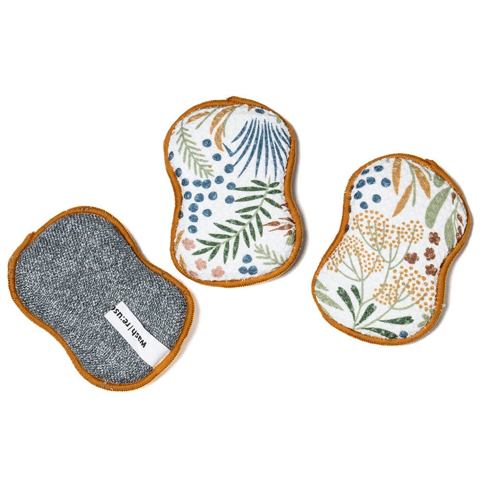 RE:usable Sponges (Set of 3) - Inca Floral Sponges &amp; Scouring Pads Once Again Home Co. Gold  