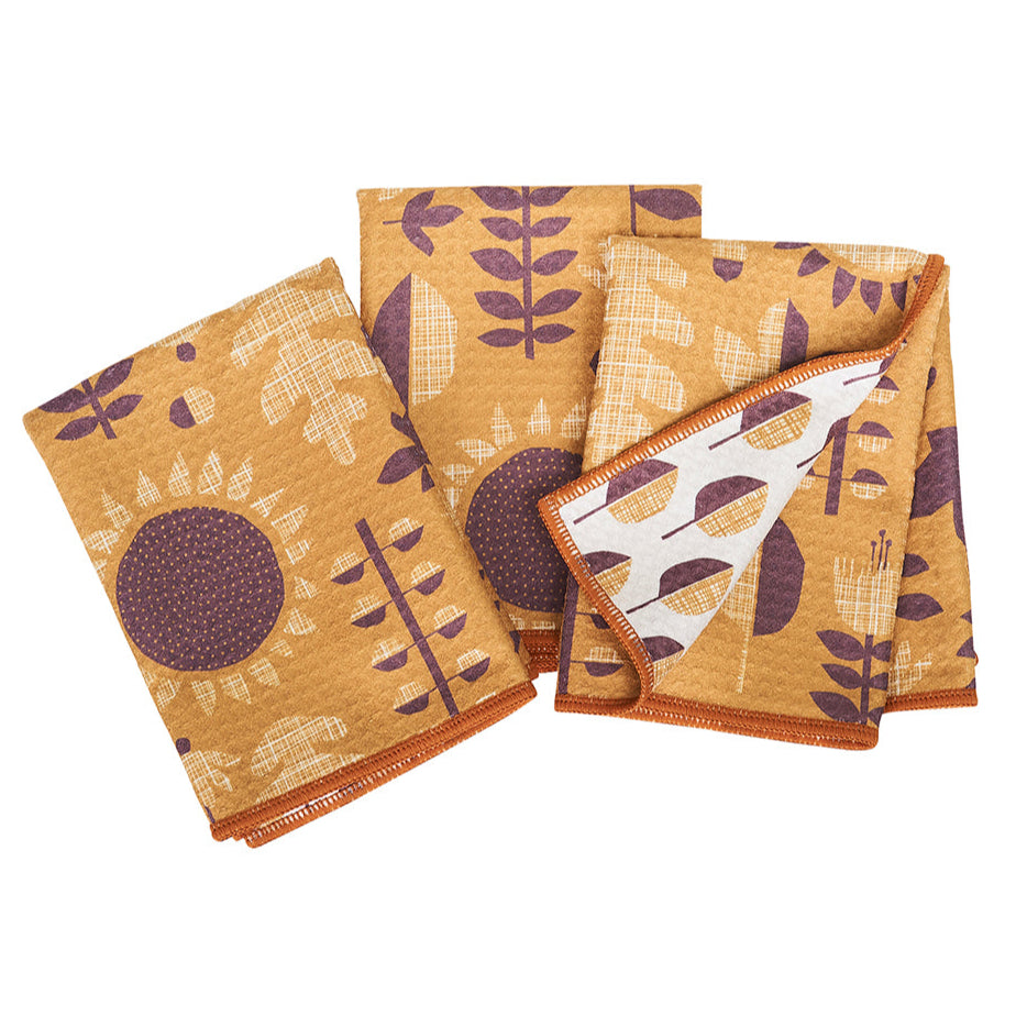 Mighty Mini Towel (Set of 3) Reversible - HJ Mod Sunflower Kitchen Towels Once Again Home Co. New Gold  