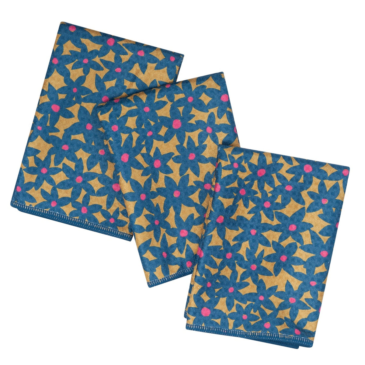 Mighty Mini Towel (Set of 3) Reversible - Iris &amp; Sea Mini Blooms