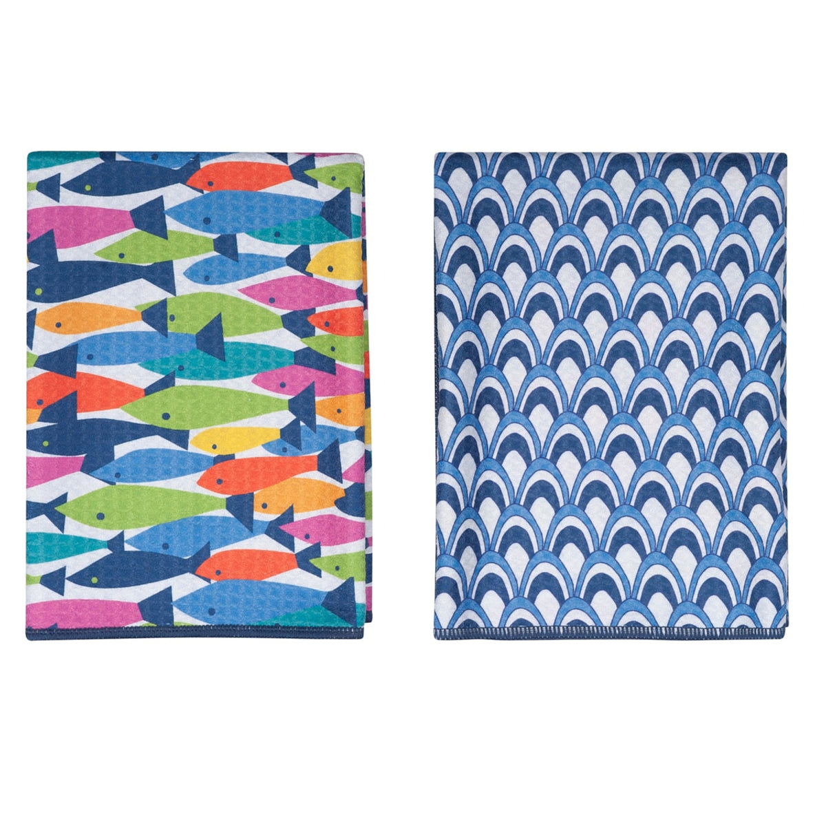 Double Duty Towel (set of 2) Reversible - KN Fish