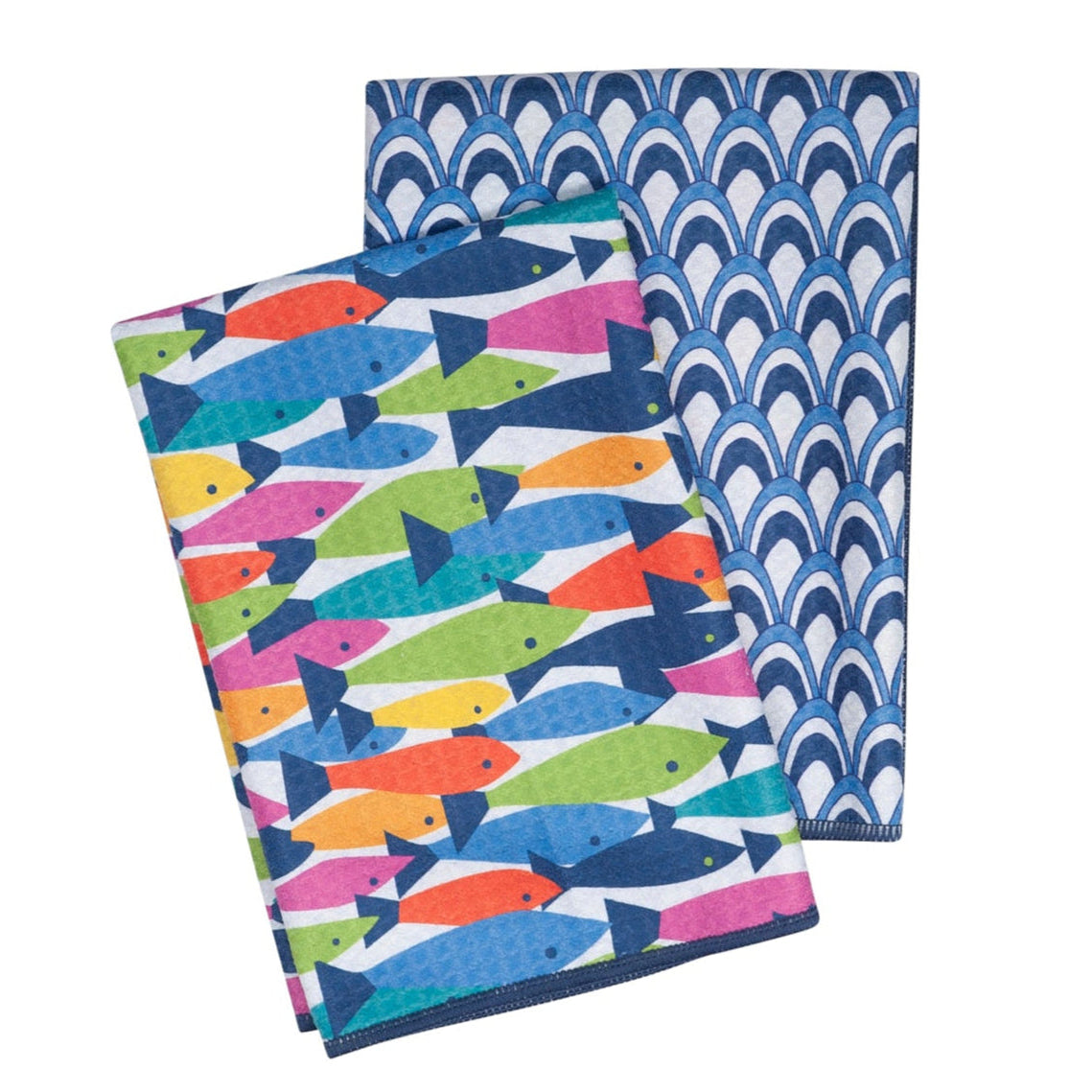 Double Duty Towel (set of 2) Reversible - KN Fish