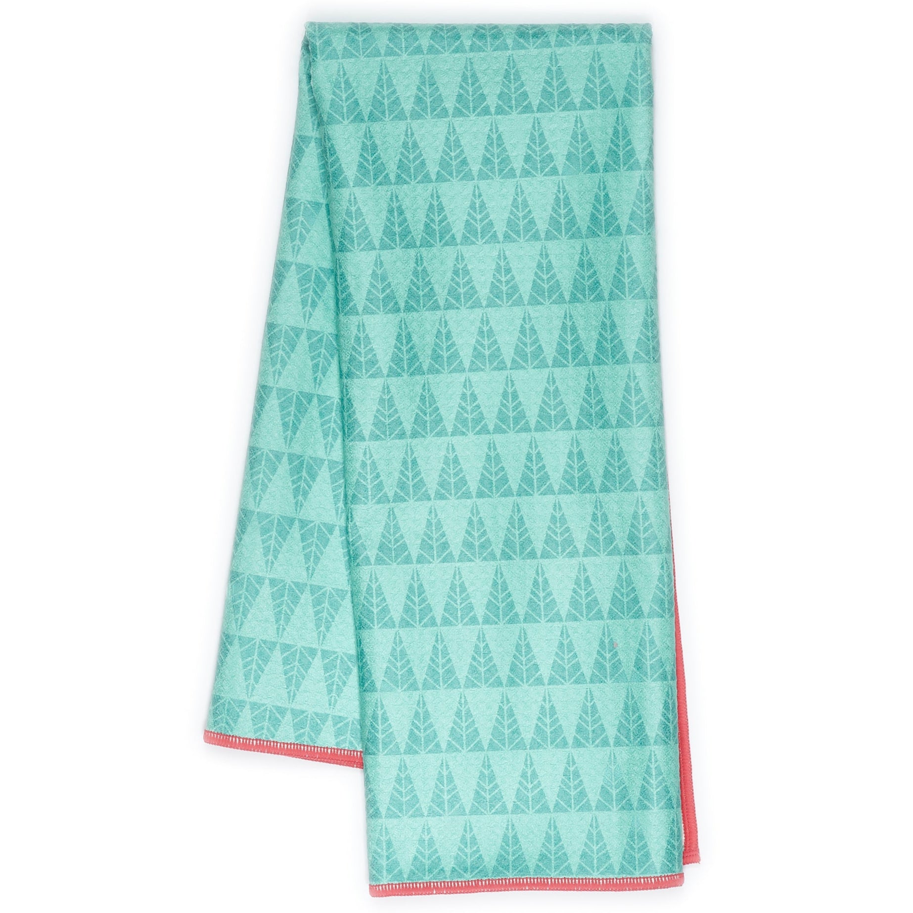 Tea Towel with 'Fa La La' and Christmas tree pattern on a white background