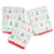 Set of three mini towels with 'Fa La La' and Christmas tree patterns on a white background