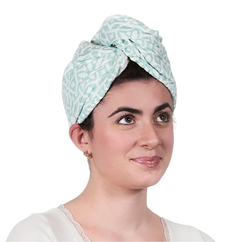 Hair Towel Wrap - Tile in Sea