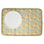 Floral patterned drying mat with yellow flowers on a green border
