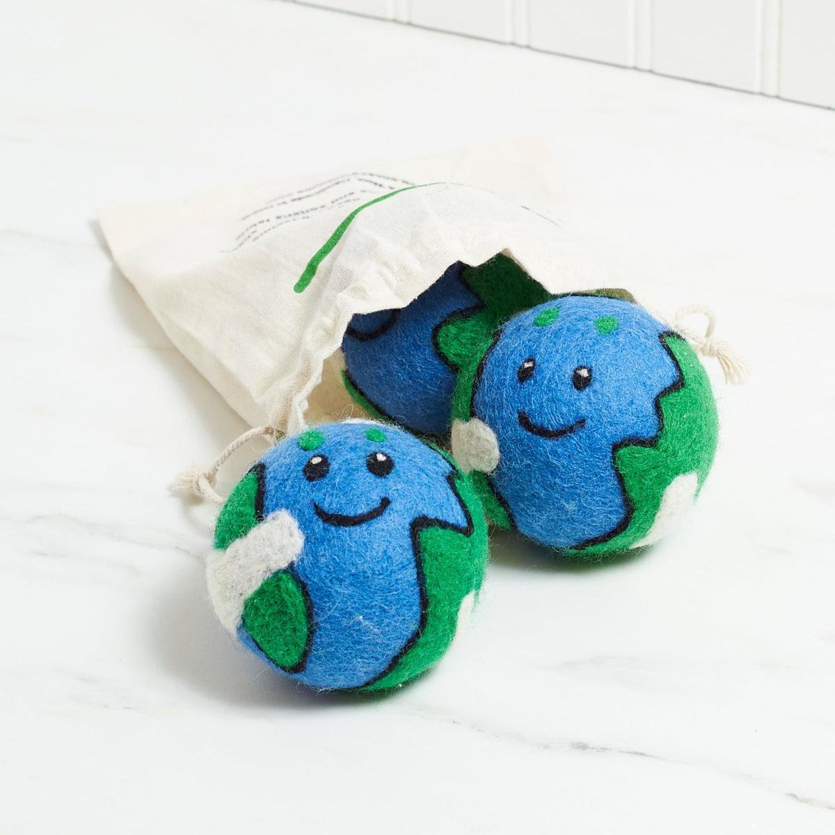 Laundry Wool Dryer Balls - Set of 3 Earth