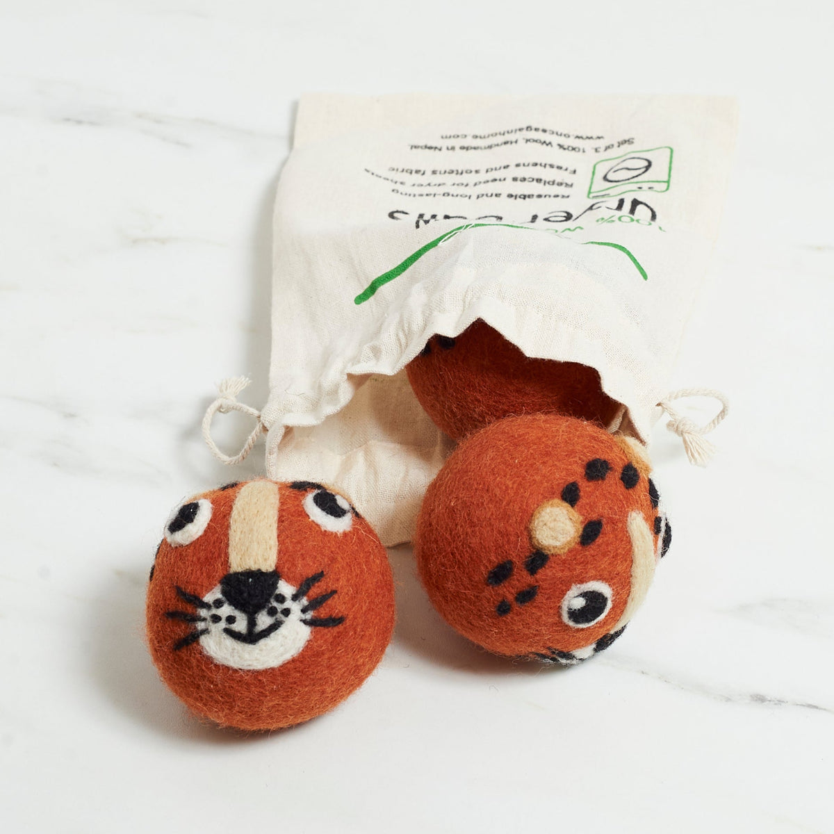 Laundry Wool Dryer Balls - Set of 3 Leopard