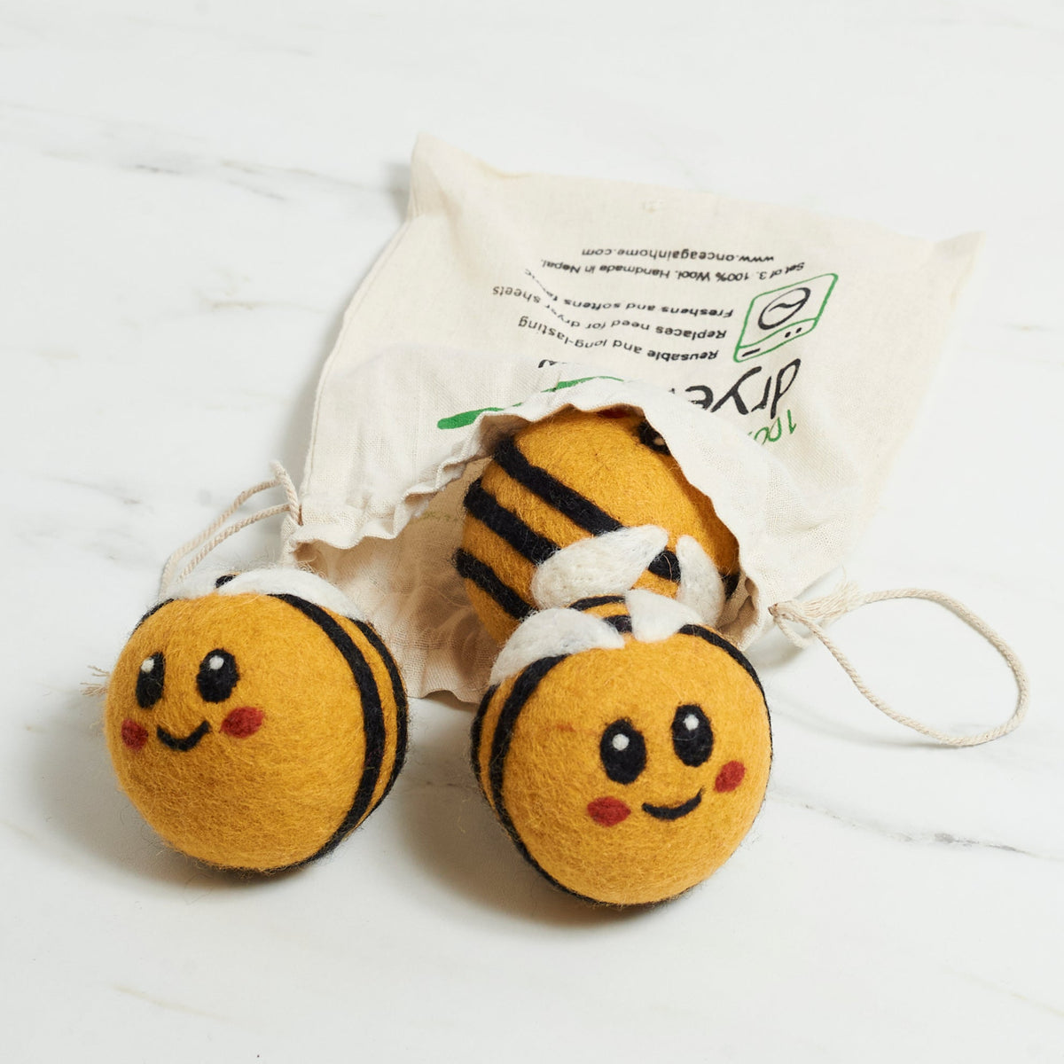 Laundry Wool Dryer Balls - Set of 3 Busy Bee
