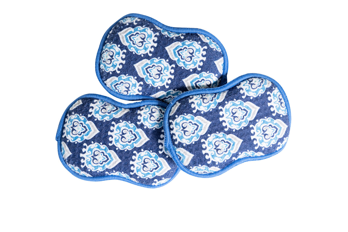 RE:usable Sponges (Set of 3) - Ajra Sponges &amp; Scouring Pads Once Again Home Co. Navy  