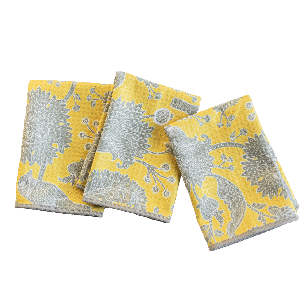 Mighty Mini Towel (Set of 3) - Aviary kitchen towels Once Again Home Co. Yellow  