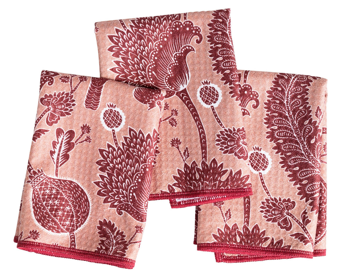 Mighty Mini Towel (Set of 3) - Aviary kitchen towels Once Again Home Co. Merlot  
