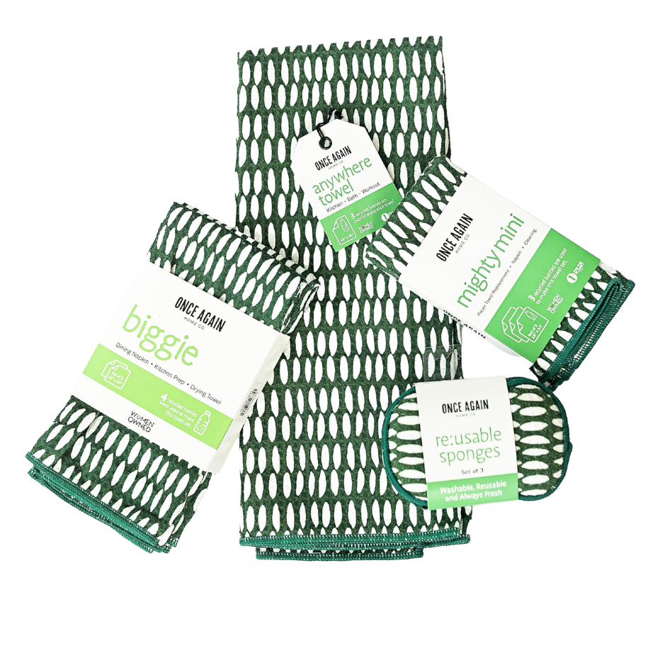 Ready, Set, Go Biggie Bundle - Beans in Garden Green Sponges &amp; Scouring Pads Once Again Home Co.   