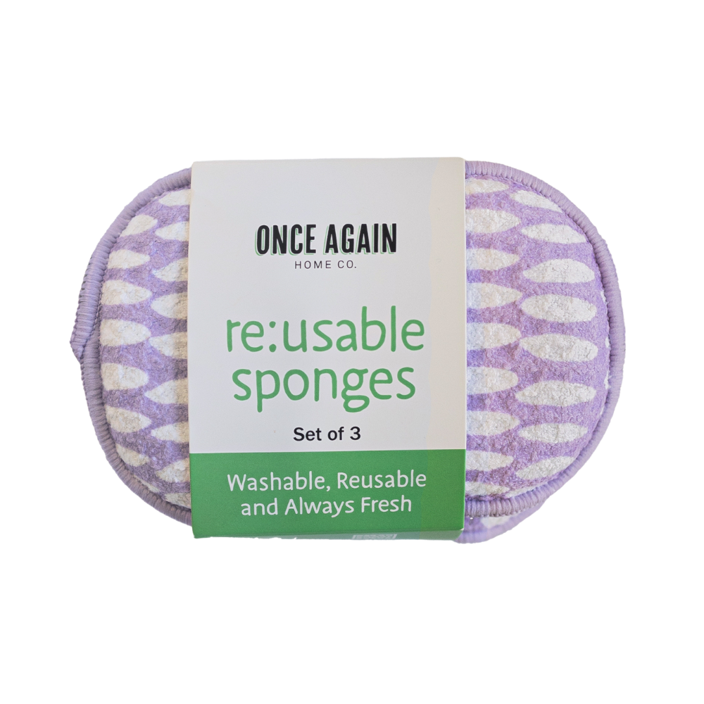 Assorted RE:usable Sponges (Set of 3) - Lilac 12 Sponges &amp; Scouring Pads Once Again Home Co.   