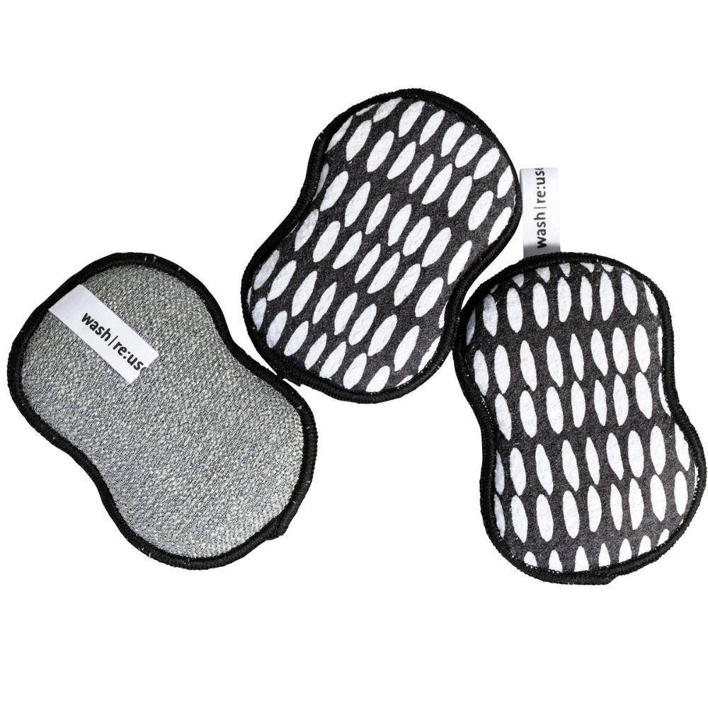 RE:usable Sponges (Set of 3) - Beans Sponges &amp; Scouring Pads Once Again Home Co. Black  