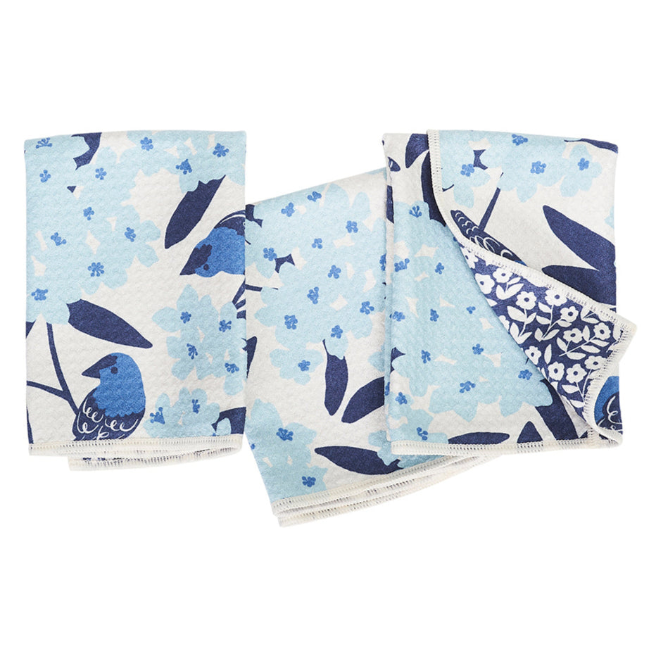 Mighty Mini Towel (Set of 3) Reversible - Nuthatch Birdsong