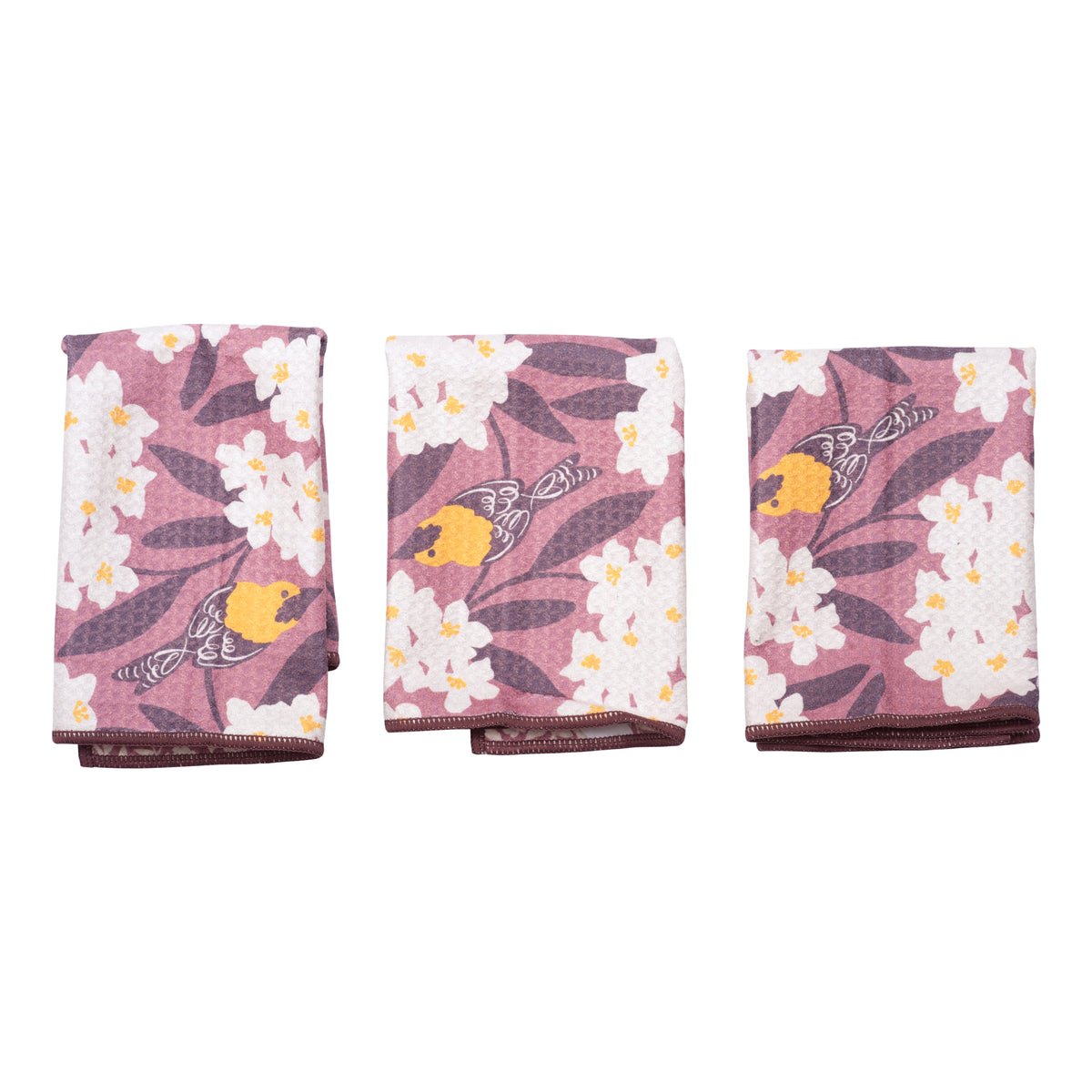 Mighty Mini Towel (Set of 3) Reversible - Nuthatch Birdsong