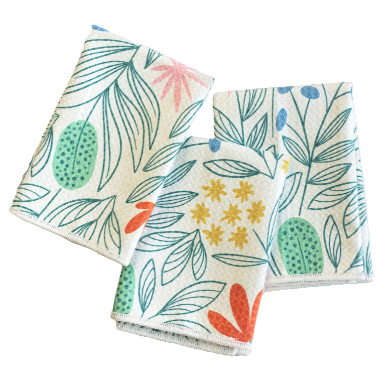 Mighty Mini Towel (Set of 3) Reversible - RJW New Bloom Kitchen Towels Once Again Home Co. Papyrus Cream  