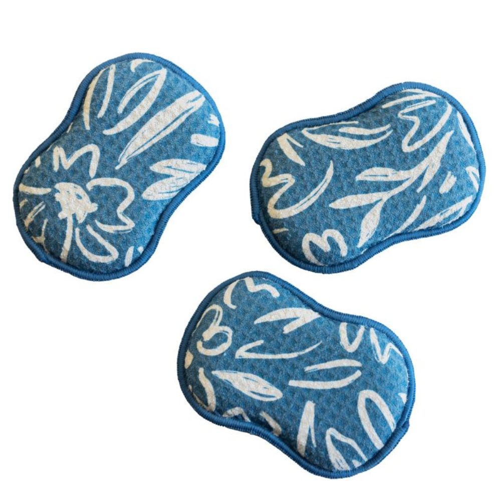 RE:usable Sponges (Set of 3) - Bloom Sponges &amp; Scouring Pads Once Again Home Co. Blue  