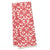 Folded tea towel from Rebecca Jane Woolbright with red and green candy cane on a white background