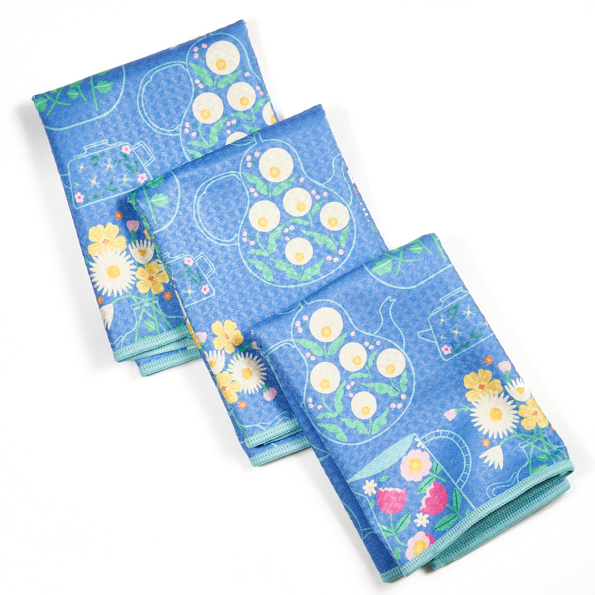Mighty Mini Towel (Set of 3) Reversible - MT Flower Teapot