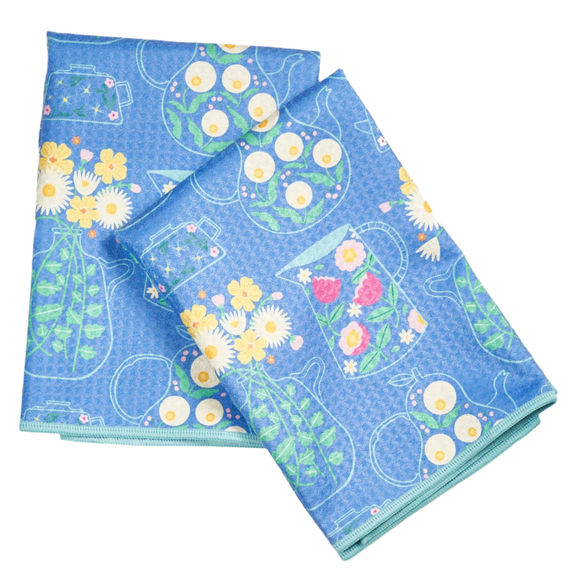 Double Duty Towel (set of 2) Reversible - MT Flower Teapot