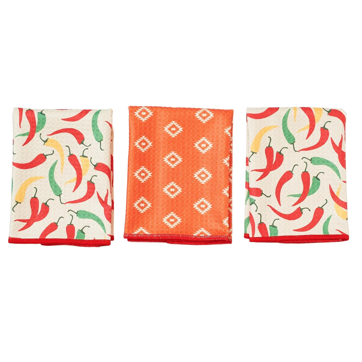 Mighty Mini Towel (Set of 3) Reversible - Signature Collection Chili Peppers