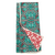 Folded tea towel from Rebecca Jane Woolbright with red and green candy cane on a white background