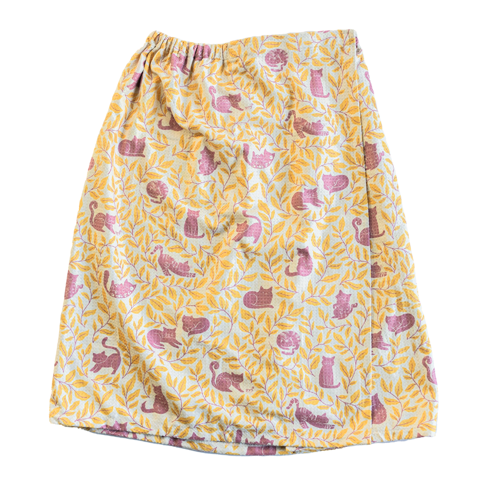 Bath Wrap Double Sided - Nuthatch Cat Club (L/XL) Hair Care Wraps Once Again Home Co.   
