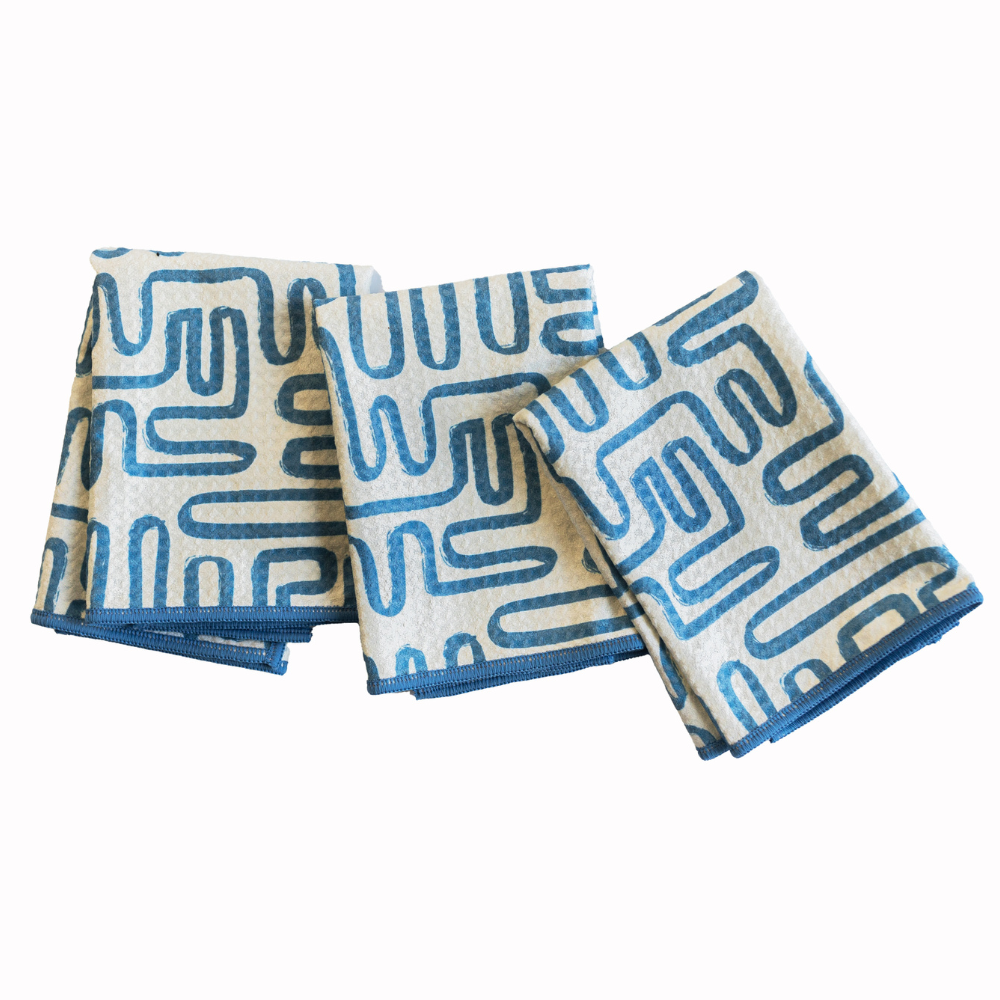 Mighty Mini Towel (Set of 3) - Doodle Kitchen Towels Once Again Home Co. Blue  