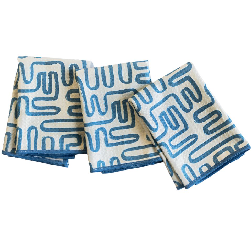 Mighty Mini Towel (Set of 3) - Doodle Kitchen Towels Once Again Home Co. Blue  