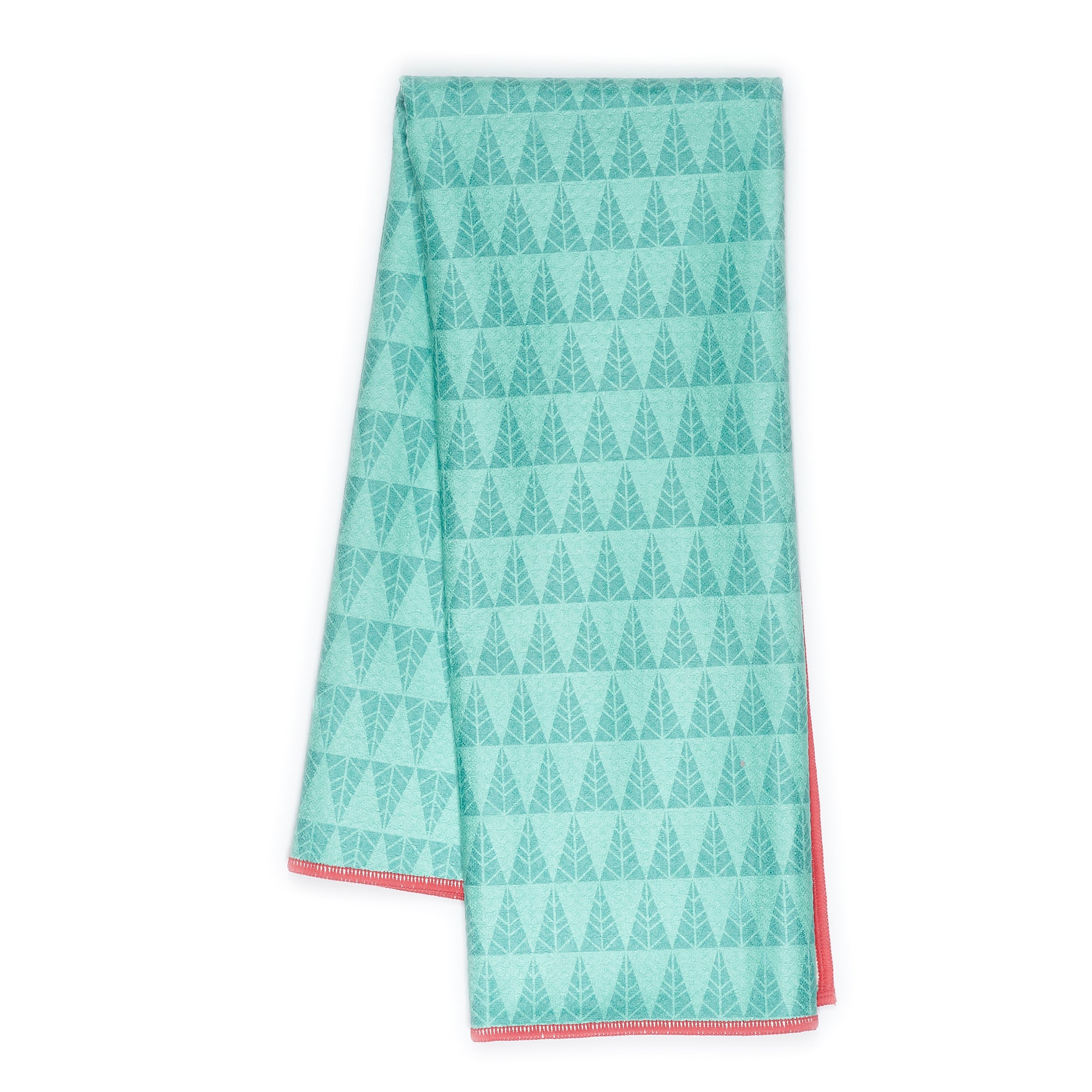 Tea Towel with 'Fa La La' and Christmas tree pattern on a white background