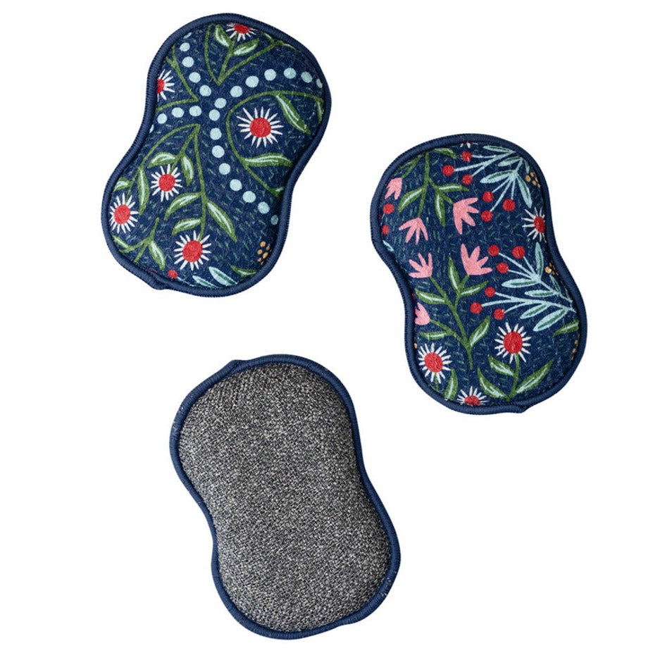RE:usable Sponges (Set of 3) - RJW Glitz Sponges & Scouring Pads Once Again Home Co. Navy  