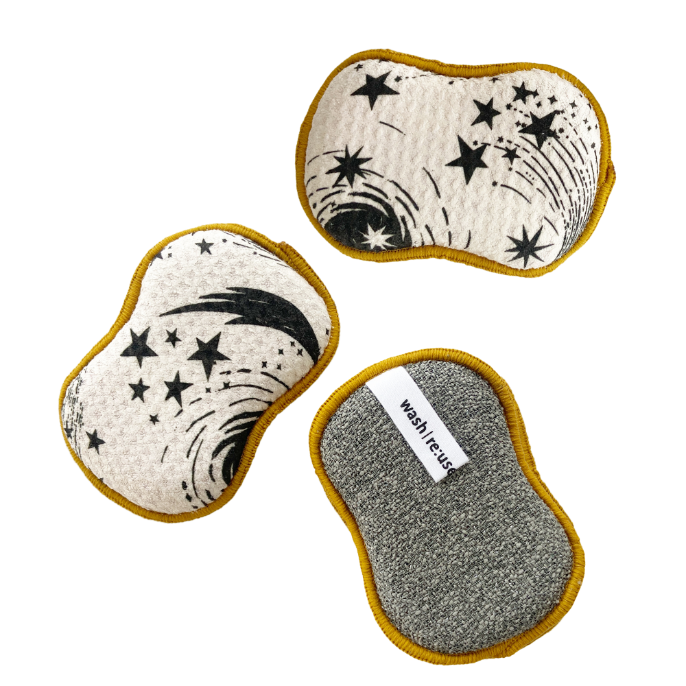 RE:usable Sponges (Set of 3) - HJ Hocus Pocus Sponges & Scouring Pads Once Again Home Co. Black  