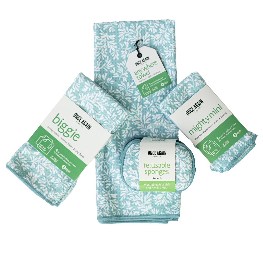 Ready, Set, Go Biggie Bundle - Herbage in Turquoise Sponges &amp; Scouring Pads Once Again Home Co. Turquoise  