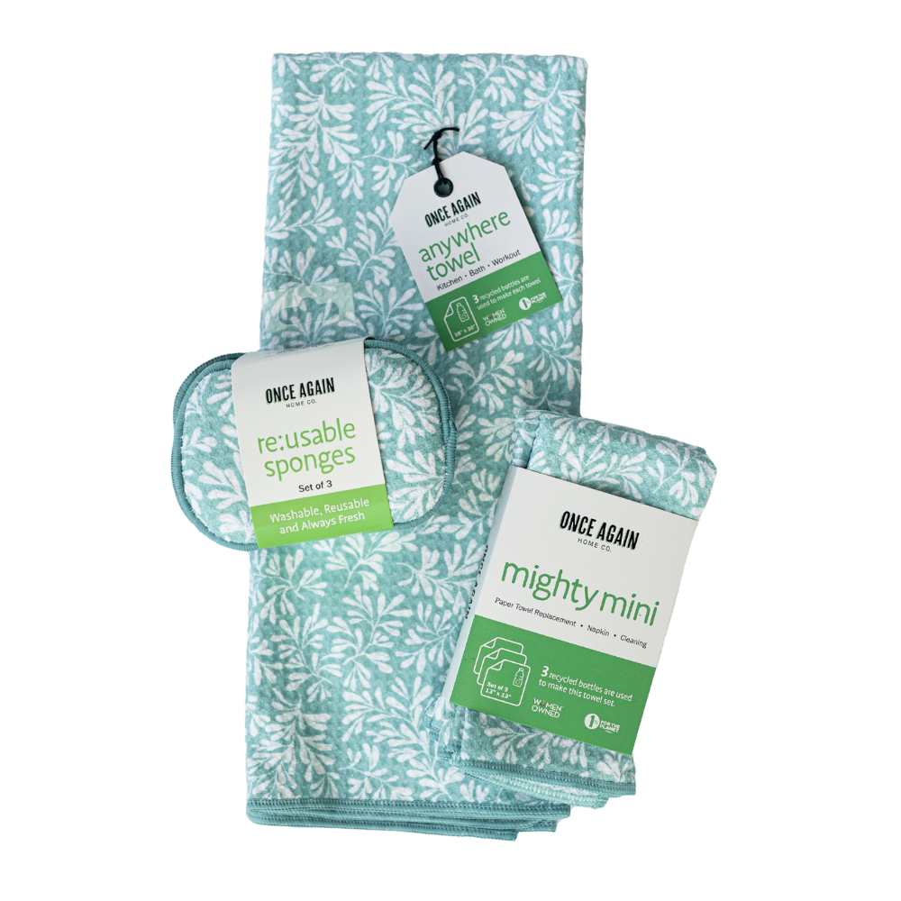 Ready, Set, Go Bundle - Herbage in Turquoise Sponges &amp; Scouring Pads Once Again Home Co. Turquoise  