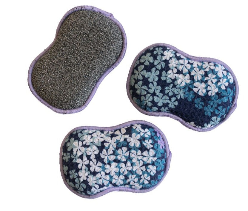 RE:usable Sponges (Set of 3) - Hydrangea Sponges &amp; Scouring Pads Once Again Home Co.   