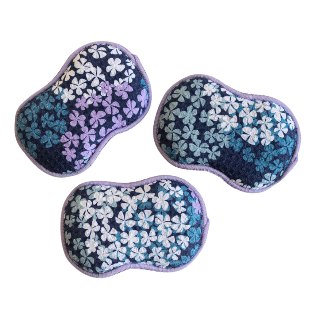 Esponjas reutilizables (juego de 3) - Hortensia
