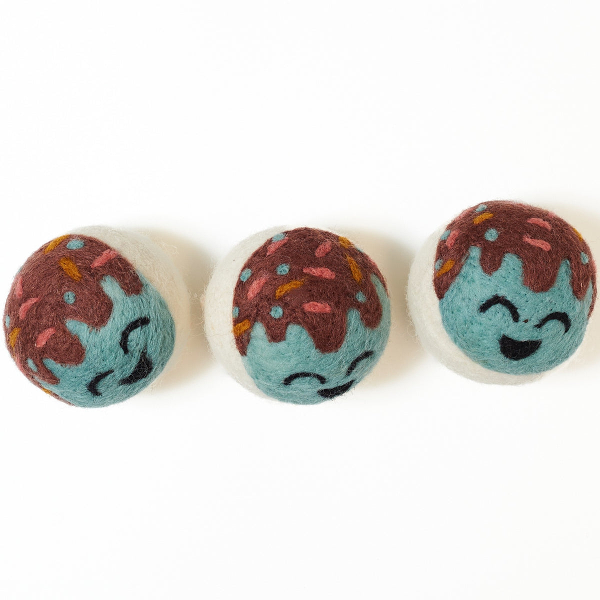 Laundry Wool Dryer Balls - Set of 3 Ice Cream