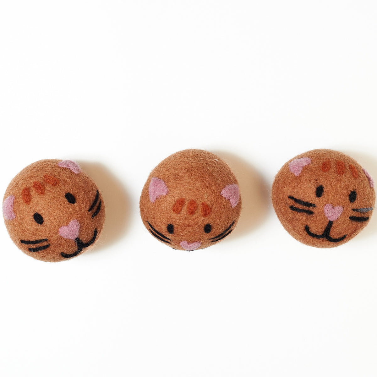 Laundry Wool Dryer Balls - Set of 3 Kitty Cat
