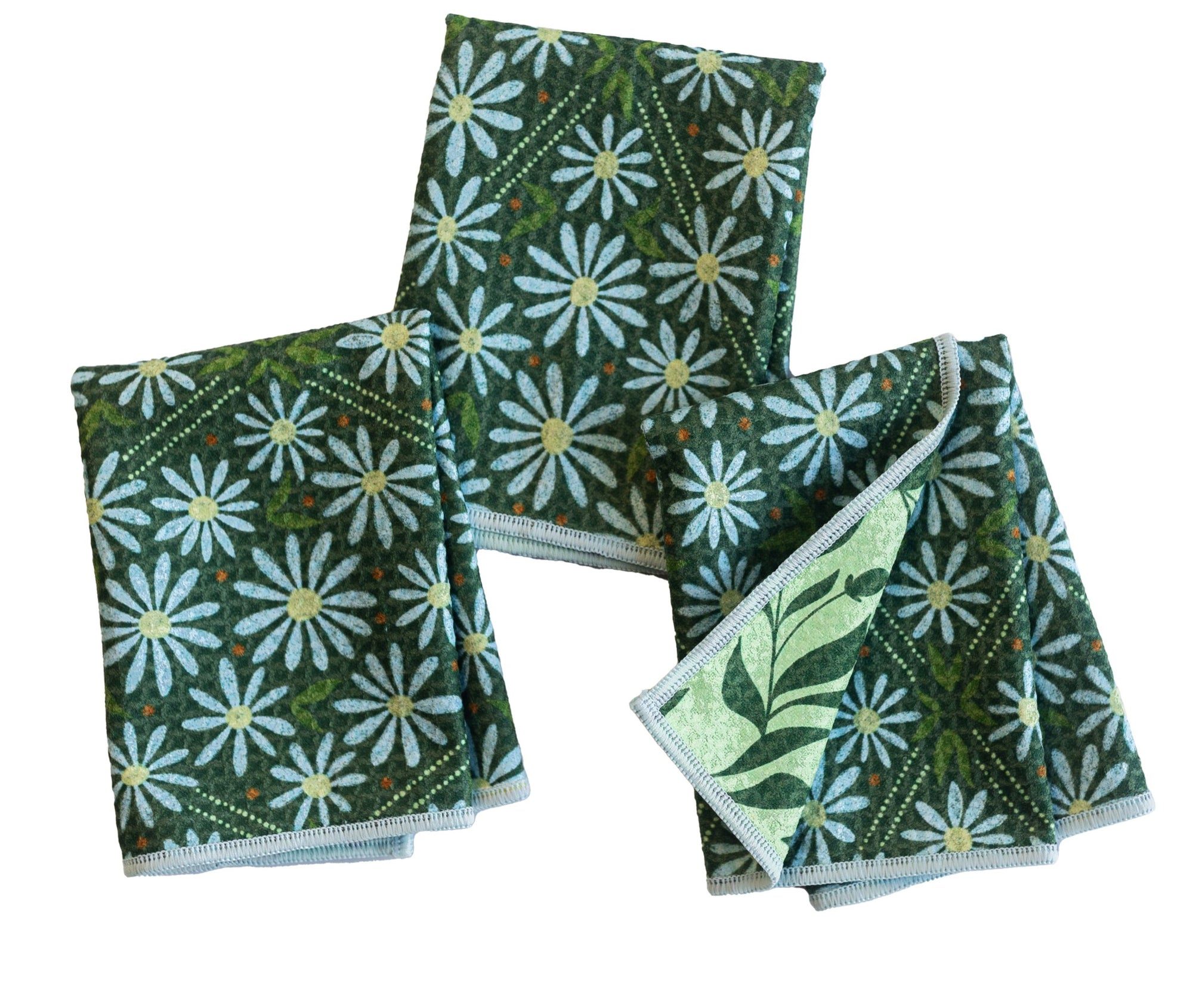 Mighty Mini Towel (Set of 3) Reversible - RJW First Light Kitchen Towels Once Again Home Co. Eden Green  