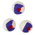 Three felted dryer balls with Minnesota state on them